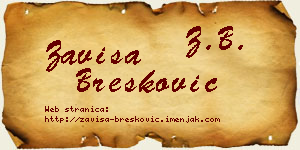 Zaviša Brešković vizit kartica
